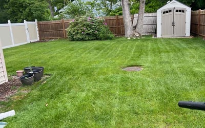 Photo of julie C.'s yard after getting lawn care in Sharon, MA