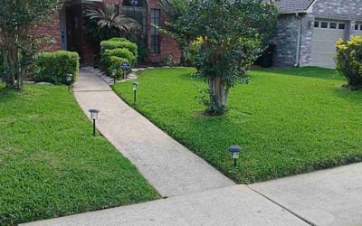 Photo of Blaze W.'s yard after getting lawn care in Houston, TX
