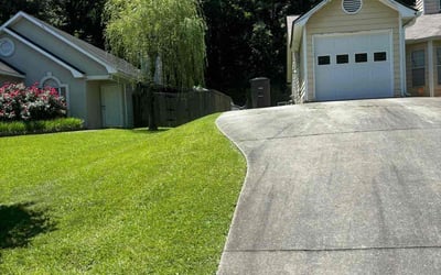 Photo of CT B.'s yard after getting lawn care in La Fayette, GA