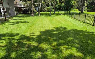 Photo of Christy K.'s yard after getting lawn care in Dallas, NC