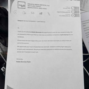 Leaf Removal by Thompson's Landscaping &amp; Lawncare reviewed on November 19, 2025