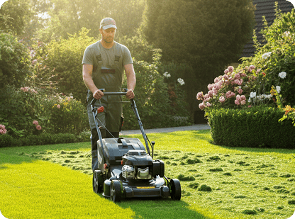 Lawn Mowing service in action