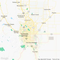 LawnStarter service area around Colorado Springs, CO