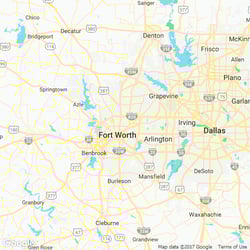 LawnStarter service area around Fort Worth, TX