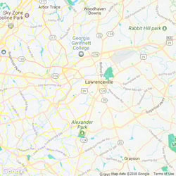 LawnStarter service area around Lawrenceville, GA