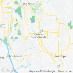 LawnStarter service area around  Owens Cross Roads AL