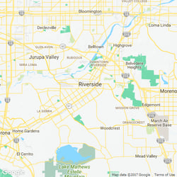 LawnStarter service area around 4580 Belford Way Riverside CA 92507