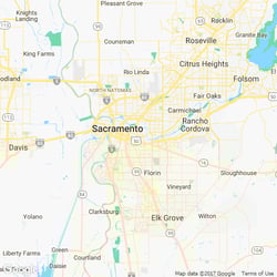 LawnStarter service area around Sacramento, CA