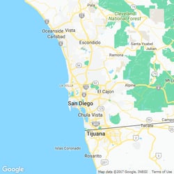 LawnStarter service area around San Diego, CA