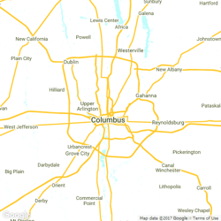 LawnStarter service area around Columbus, OH